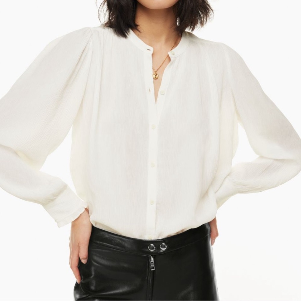 Aritzia Wilfred Darling Blouse in Light Birch XL NWT